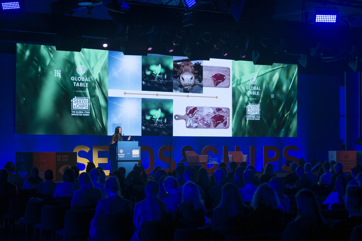 Shama Sukul Lee addresses attendees at Global Table 2019